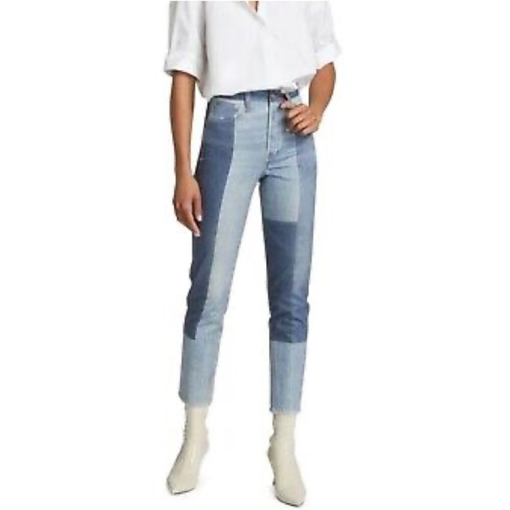 NWT Stretch Miramar Nina Cigarette Jeans with mock patchwork